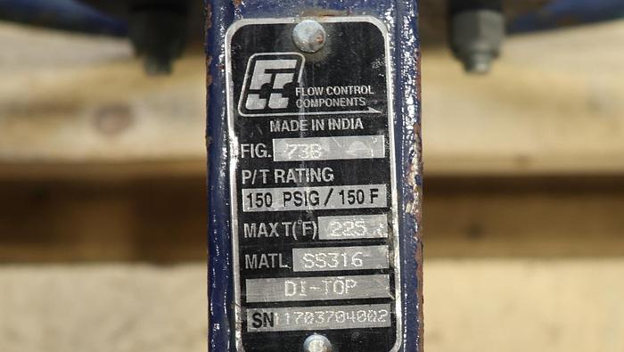 Used Flow Control 6" Hand Operated Knife Gate Valve #45939