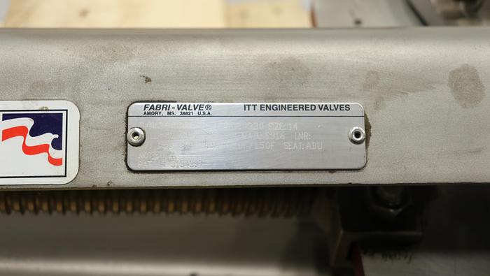 Used Fabri-Valve 14" Hand Operated Knife Gate Valve #46284