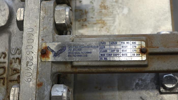 Used National Industrial Supply 8" Hand Operated Knife Gate Valve #44978