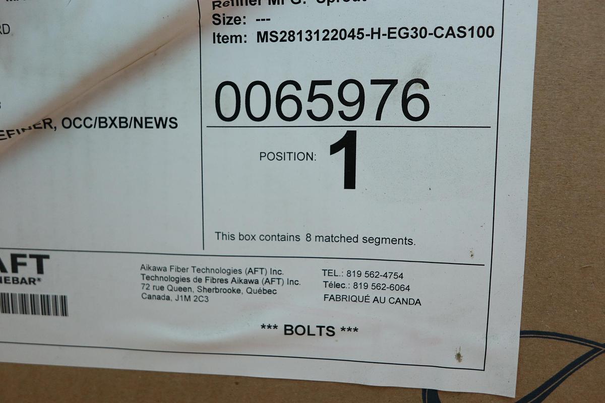 Unused Sprout Waldron AFT MiniSegment 28" Refiner Plates #47432