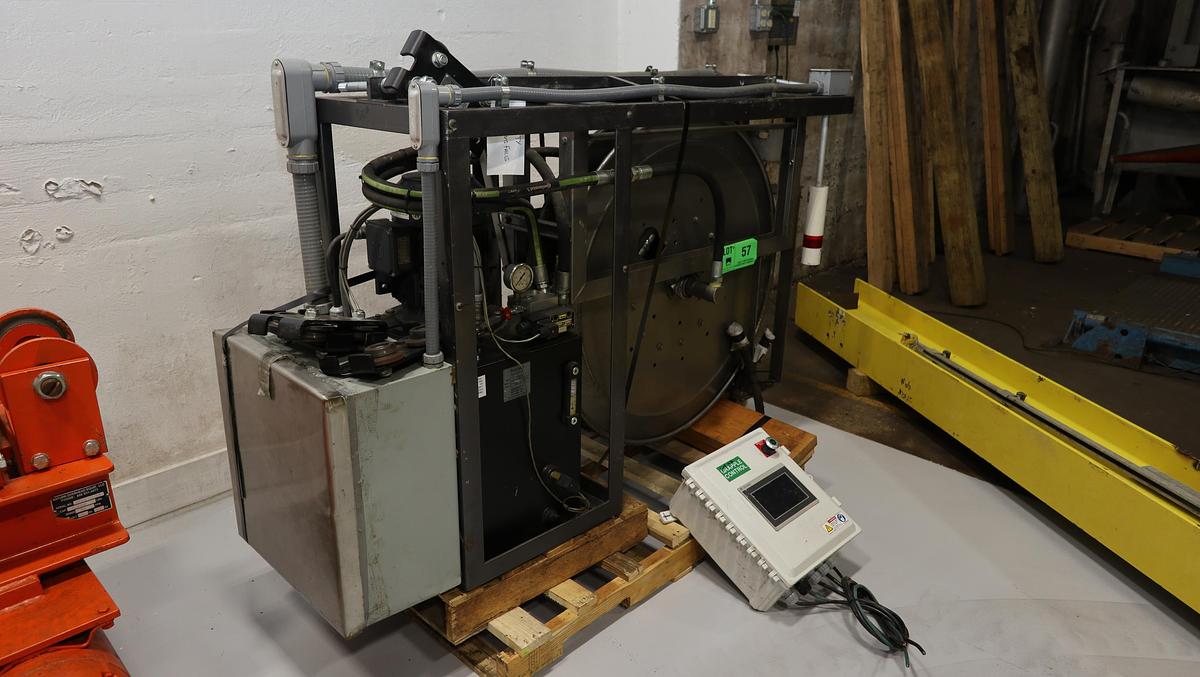 Used Andritz Saturn Monorail Hydraulic Grapple Hoist with SS Trash Tower #46206