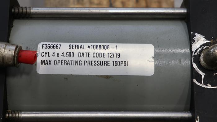 Used Fabri-Valve 4" Air Operated Knife Gate Valve #45538