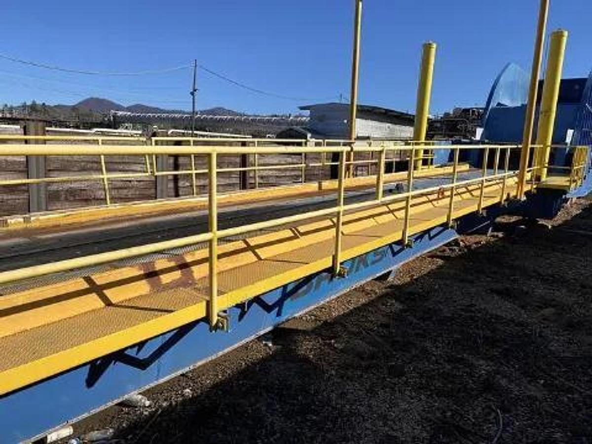 Used Bruks 70' Back-On Truck Dump with Optimized Smooth Cargo Flow Receiving Hopper #47308