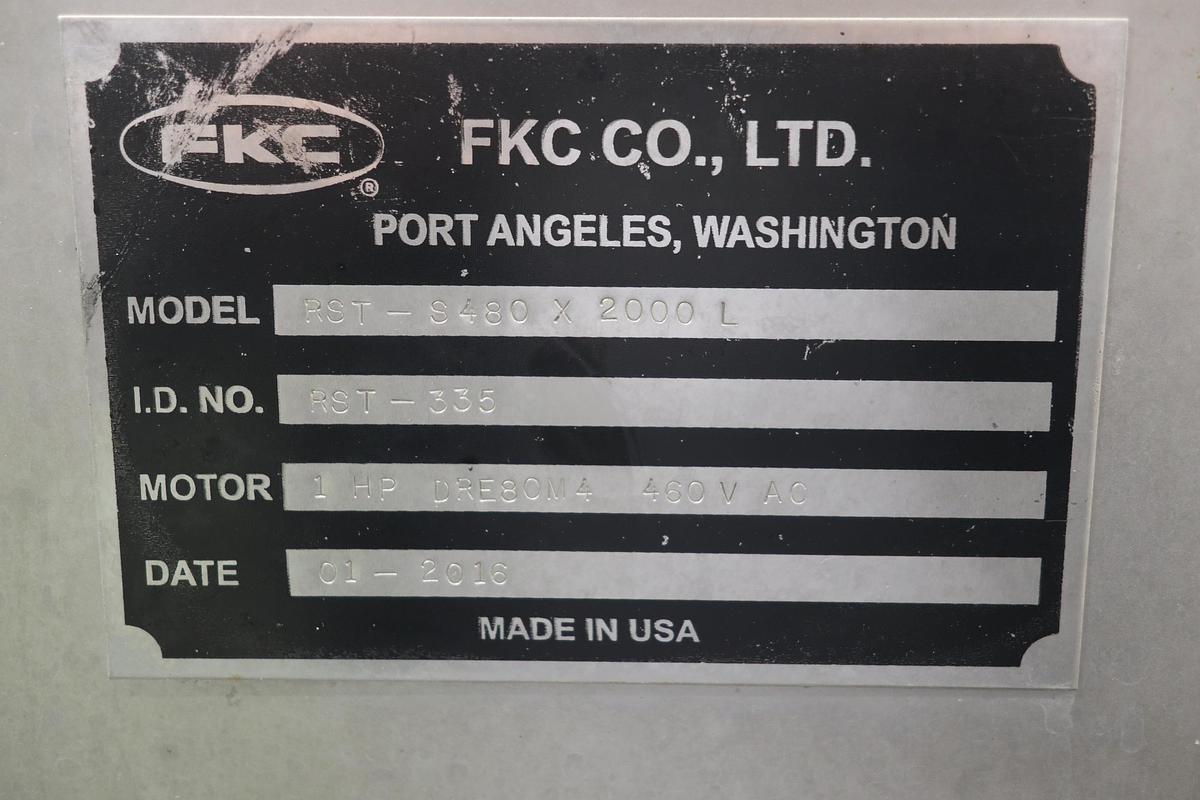 Used FKC Co. RST-S480 X 2000 L Conventional Rotary Screen Thickener #47586