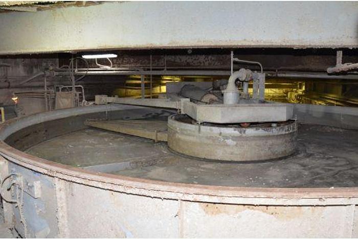 Used KROFTA STAINLESS STEEL 28' DIA X 2' H CLARIFIER WITH ROTARY SCOOP & RIM, BOTTOM DISCHARGE, S/N N/.   #45445