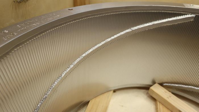 Unused Kadant Fiberwall UV100 Pressure Screen Basket With Spiral Strip #46037