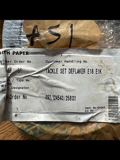 Unused Escher Wyss Entstipper E18 Deflaker Tackle #46150