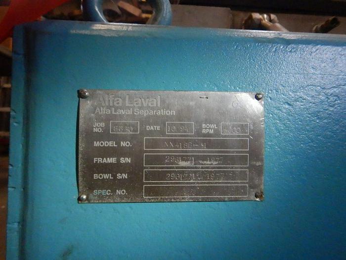 Used REBUILT ALFA LAVAL NX418 STAINLESS STEEL DECANTER CENTRIFUGE #45248