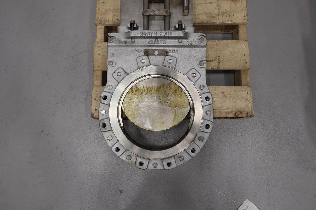 Unused North Port Valve 12" Model B Air Operated Knife Gate Valve #47361