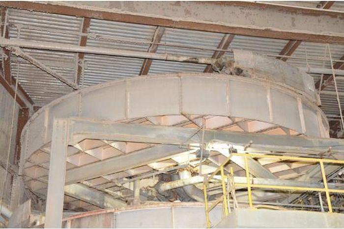 Used KROFTA STAINLESS STEEL 28' DIA X 2' H CLARIFIER WITH ROTARY SCOOP & RIM, BOTTOM DISCHARGE, S/N N/.   #45445