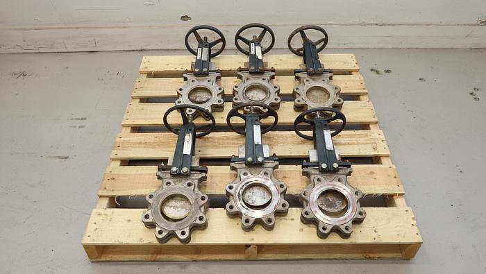 Used 4" Fabri-Valve Hand Operated Knife Gate Valve #44935