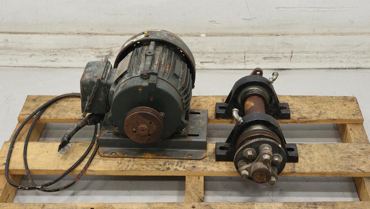 Unused Bird JS24 Vibrating Screen Flexible Coupling Drive Assembly with Shiv and Pillow Block Bearings & A/C Motor #46689