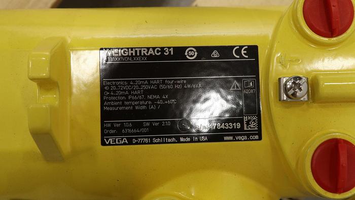 Unused VEGA Weightrac 31 Radiometric Sensor For Mass Flow Detection Assembly #46075