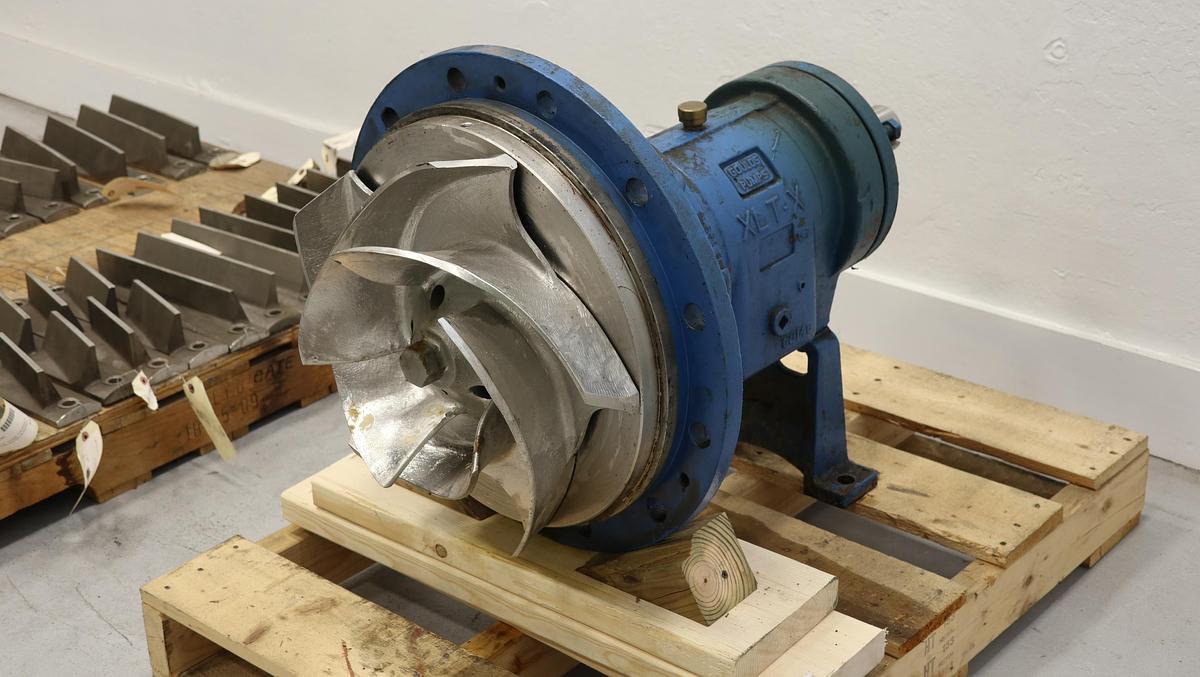 Used Goulds 3196 XLT-X Pump Power End With 15" 5-Vane Impeller & Stuffing Box #47047
