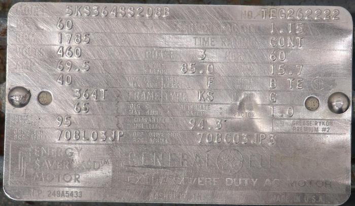 Used General Electric 5KS364SS2388 A/C Motor #45794