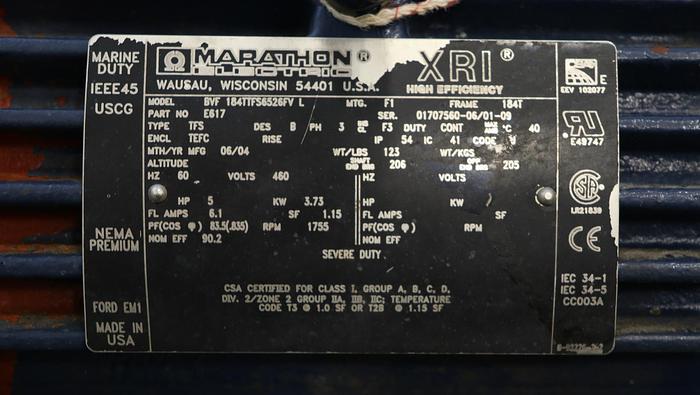 Used Goulds 3196 1x2x10 Pump with Motor and Base #45749