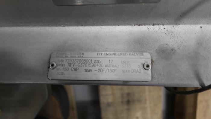 Used Fabri-Valve  12" Hand Operated Knife Gate Valve #46421