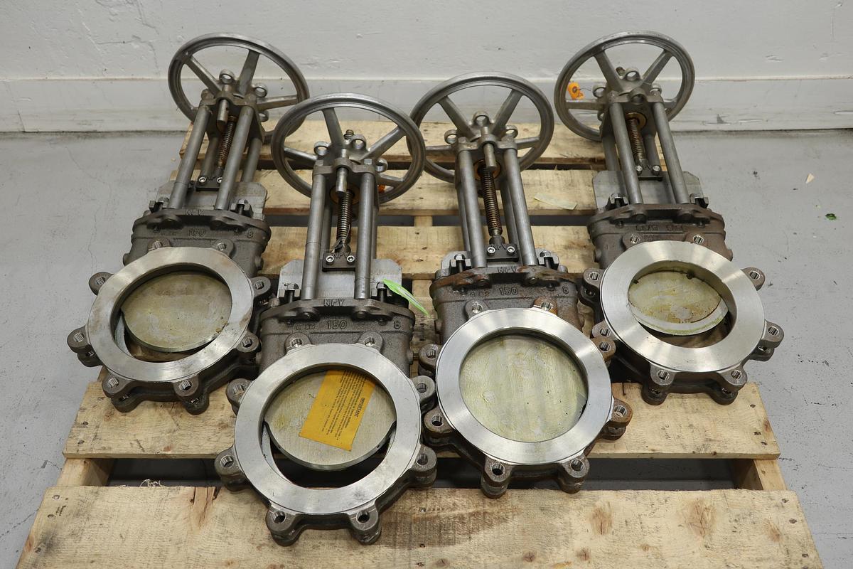 Used North Port Valve 8" Hand Operated Knife Gate Valve #47455