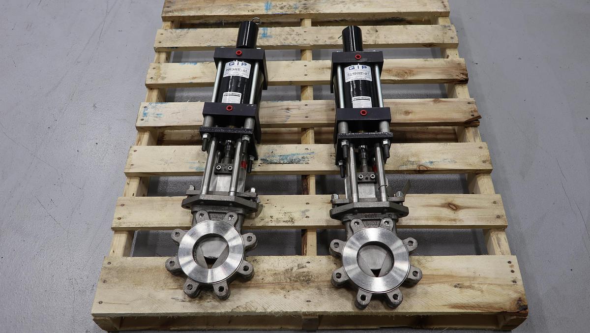 Unused North Port Valve 4" V-Port Hand Operated Knife Gate Valve #47281