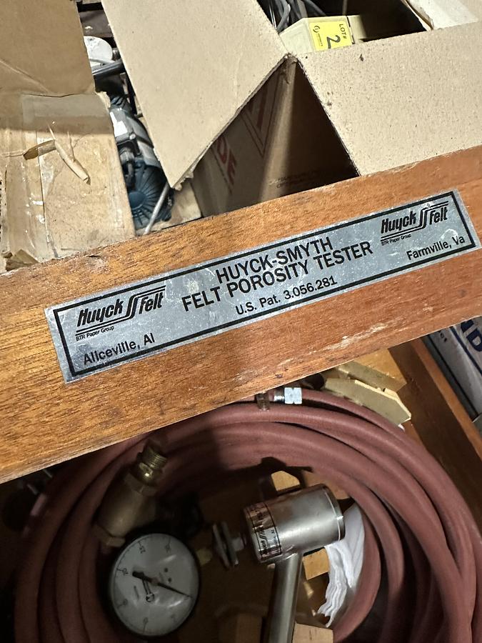 Used Huyck-Smyth Felt Porosity Tester #46888