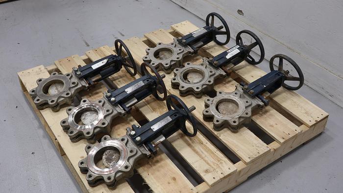 Used 4" Fabri-Valve Hand Operated Knife Gate Valve #44935