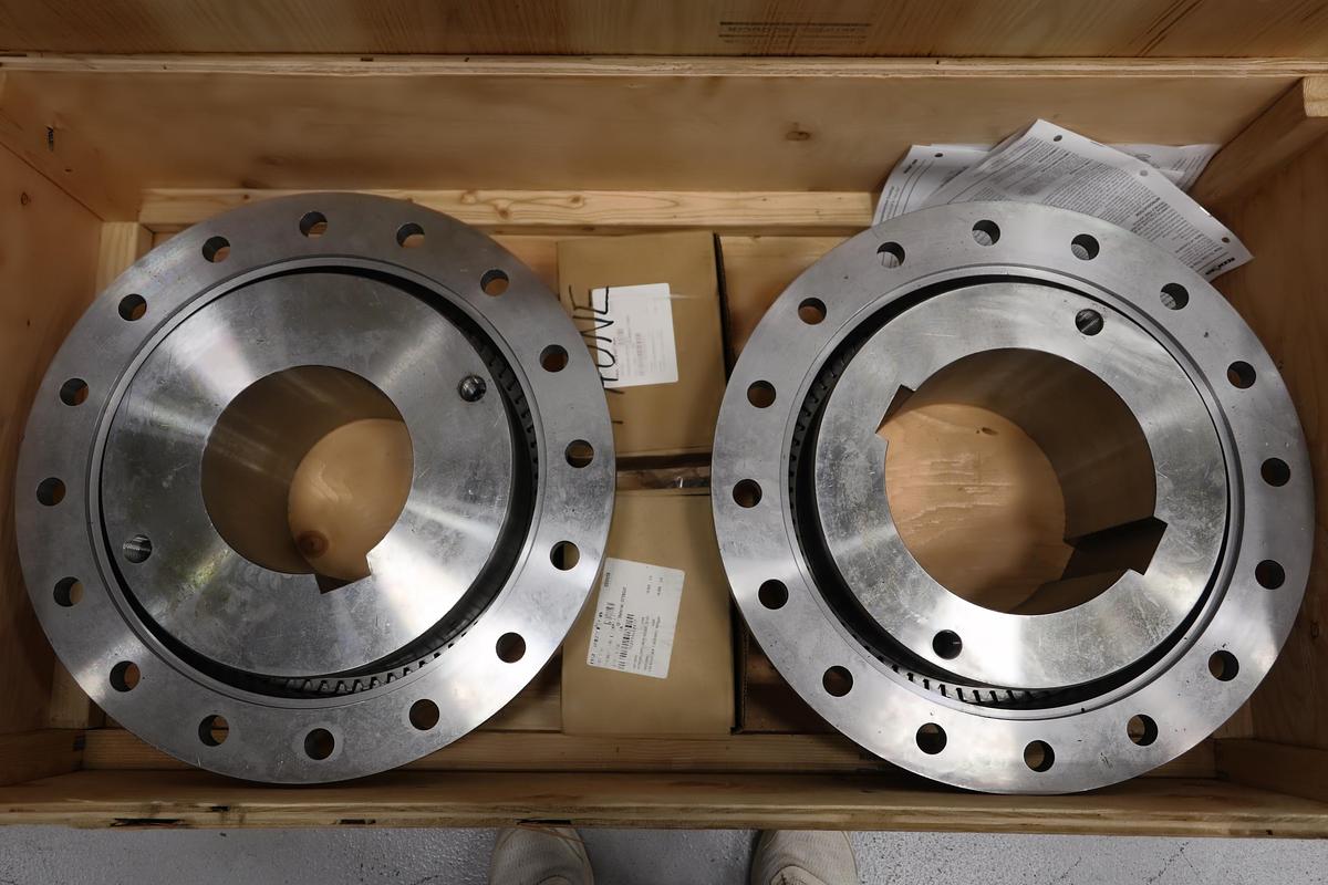 Used Falk 1070G20 Complete Coupling Set Bored & Keyed for Thune Dewatering Screw Press #47601