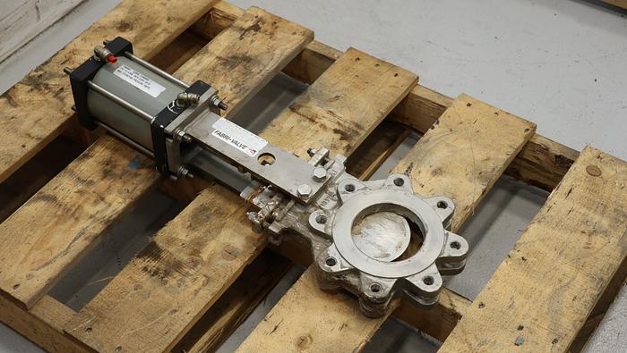Used Fabri-Valve 4" Air Operated Knife Gate Valve #45538