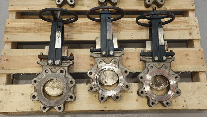 Used 4" Fabri-Valve Hand Operated Knife Gate Valve #44935