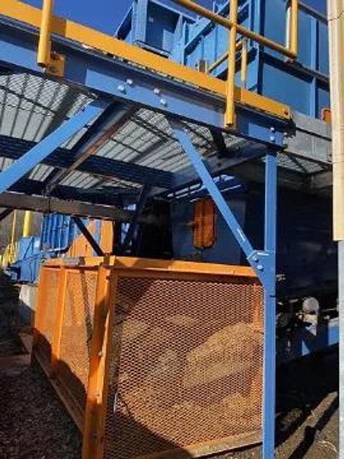 Used Bruks 70' Back-On Truck Dump with Optimized Smooth Cargo Flow Receiving Hopper #47308