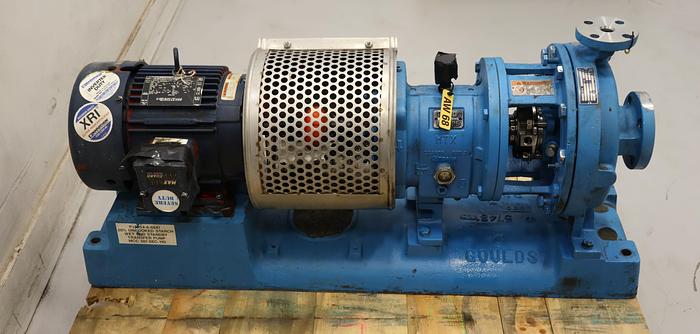 Used Goulds 3196 1x2x10 Pump with Motor and Base #45749