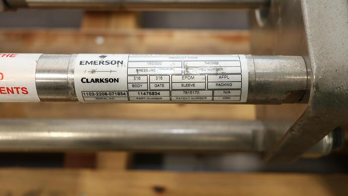 Unused Clarkson 14" Air Operated Knife Gate Valve #46362