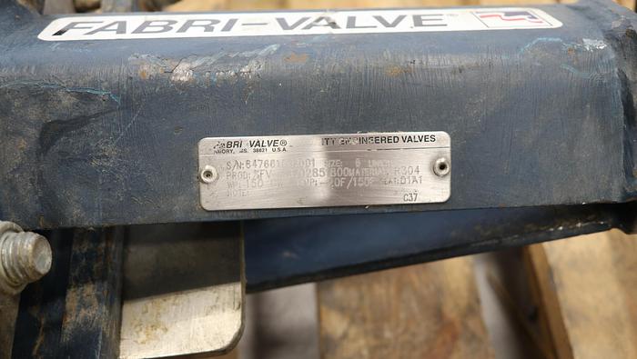 Used Fabri-Valve 6” Hand Operated Knife Gate Valve #45325
