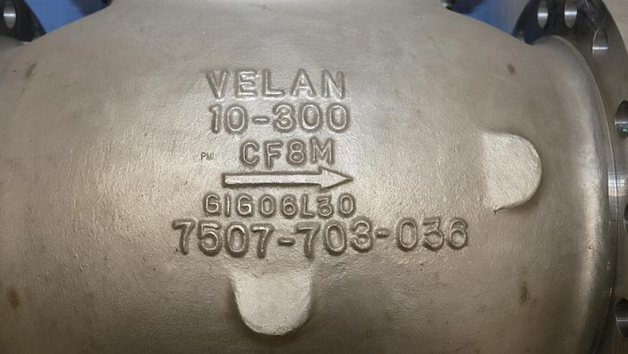 Unused Velan 10" Hand Operated Globe Valve #45910