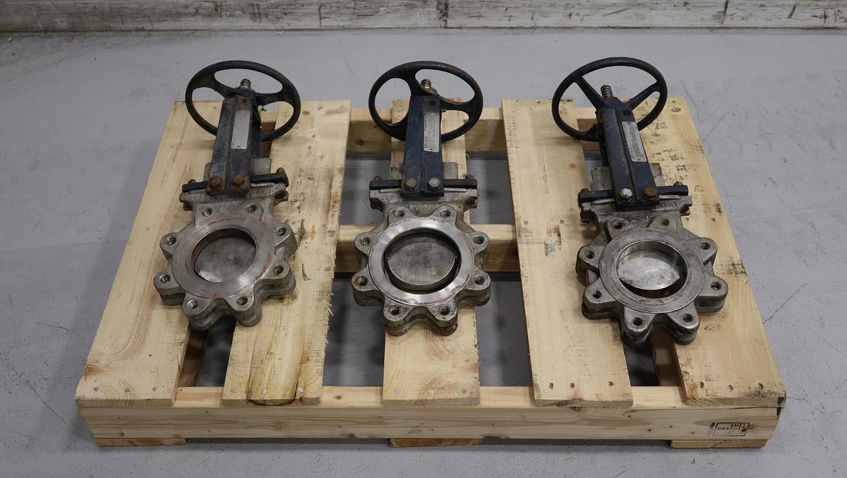 Used Fabri-Valve 4" Hand Operated Knife Gate Valve #46793