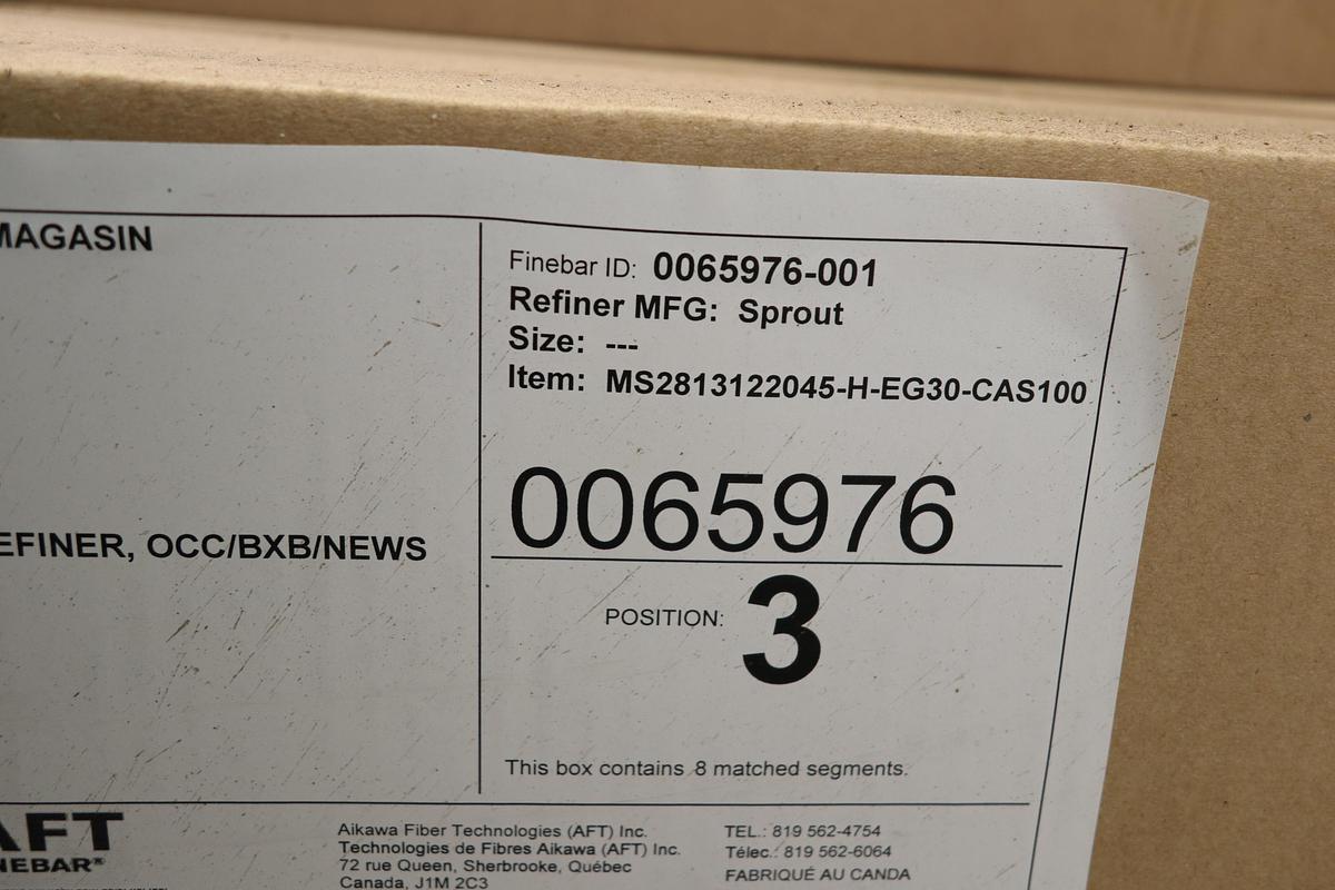 Unused Sprout Waldron AFT MiniSegment 28" Refiner Plates #47432
