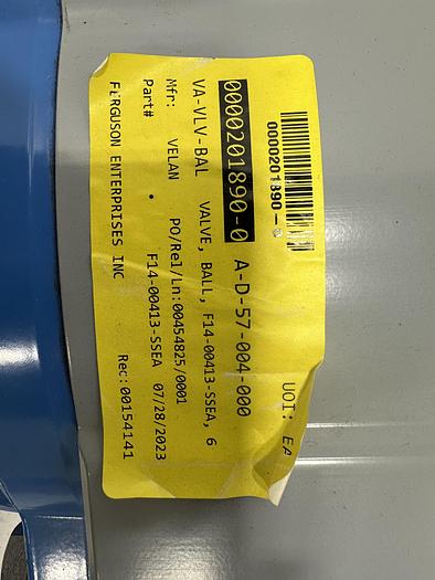 Used Velan Model C 6" Vee Ball Valve #46429