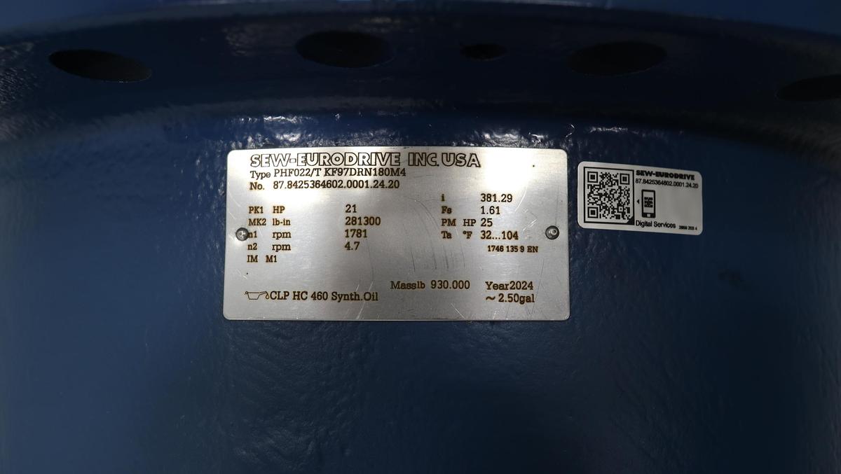Used Sew-Eurodrive PHF022/T KF97DRN180M4 Gear Drive #47192