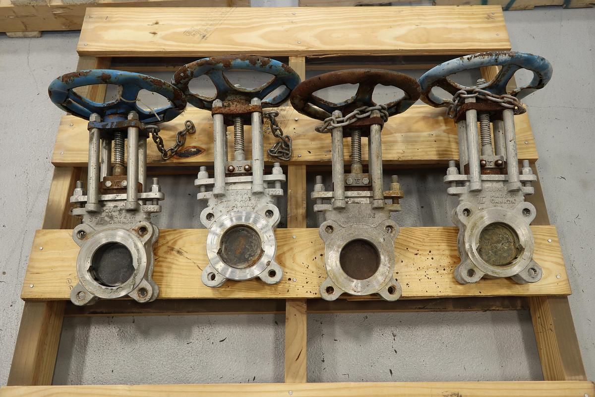 Used Lot of True Line 3" Hand Operated Knife Gate Valves #47518