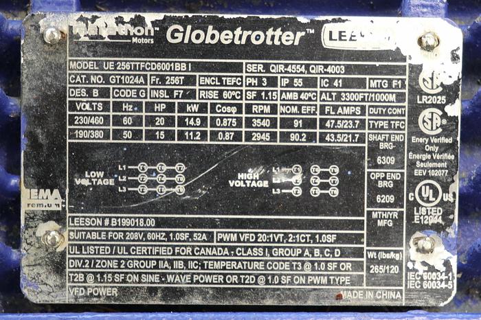 Used MARATHON Globetrotter A/C Motor #46233