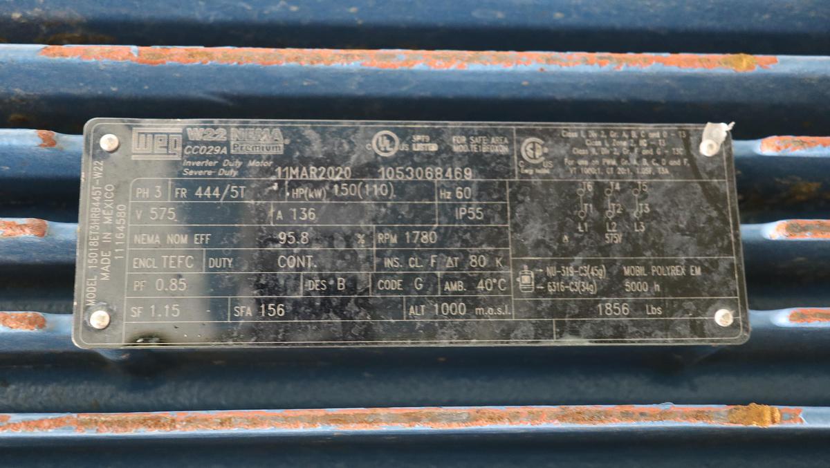 Used Valmet HI-Q 212 L Pressure Screen With Weg A/C Motor #46673