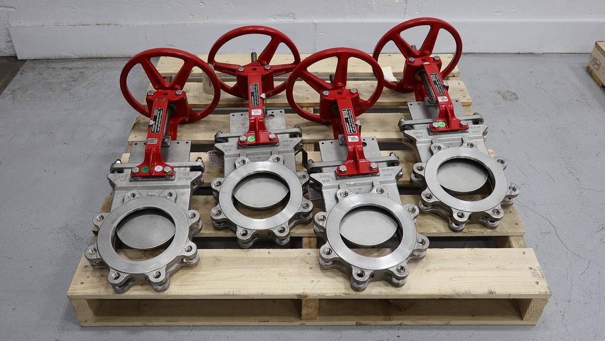 Unused Bray 6" Hand Operated Knife Gate Valve #47179