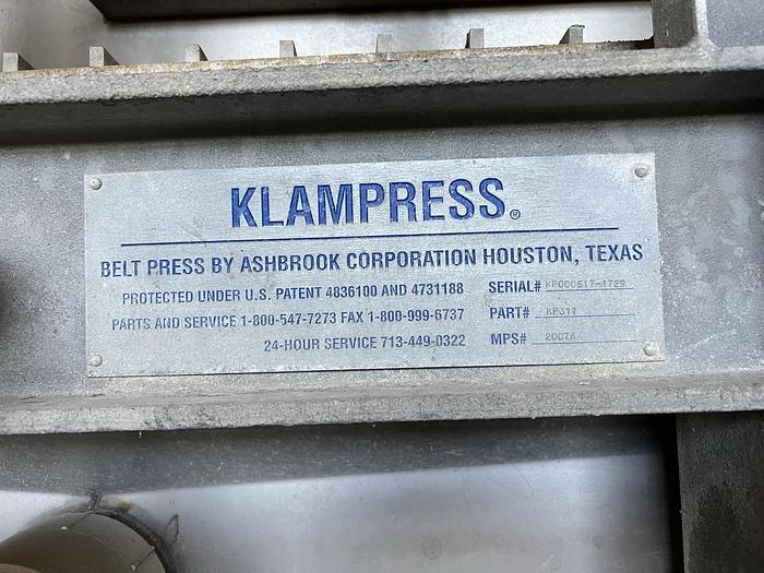 Used Ashbrook Sludge Dewatering Belt Filter Press #44797