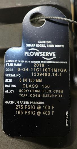 Unused Durco 6" Hand Operated Plug Valve #45850