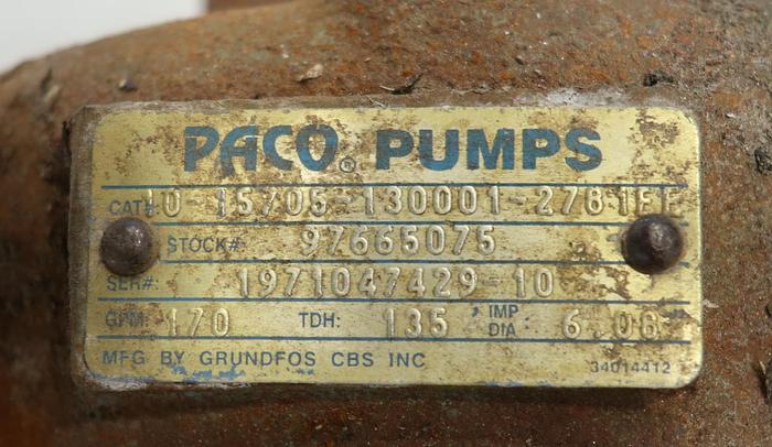 Used PACO PUMPS 2.25"x2.5"x6.5" Pump With Motor and Base #46241