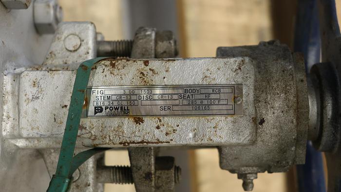 Used Powell Valves 3" Hand Operated Globe Valve #45048