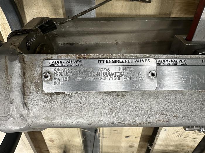 Used Fabri-Valve 8" Hand Operated Knife Gate Valve #46319