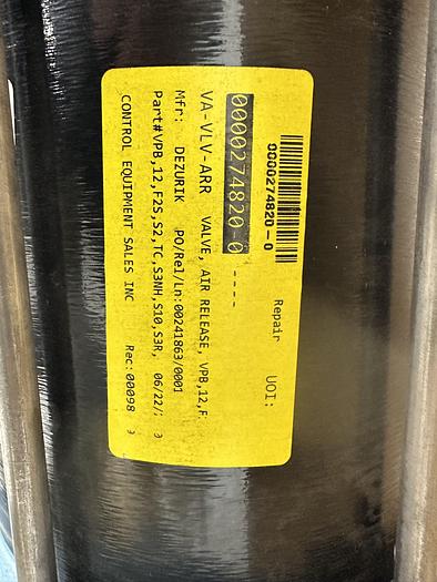 Used Dezurik VPB 12" Air Operated Vee Ball Valve #46430