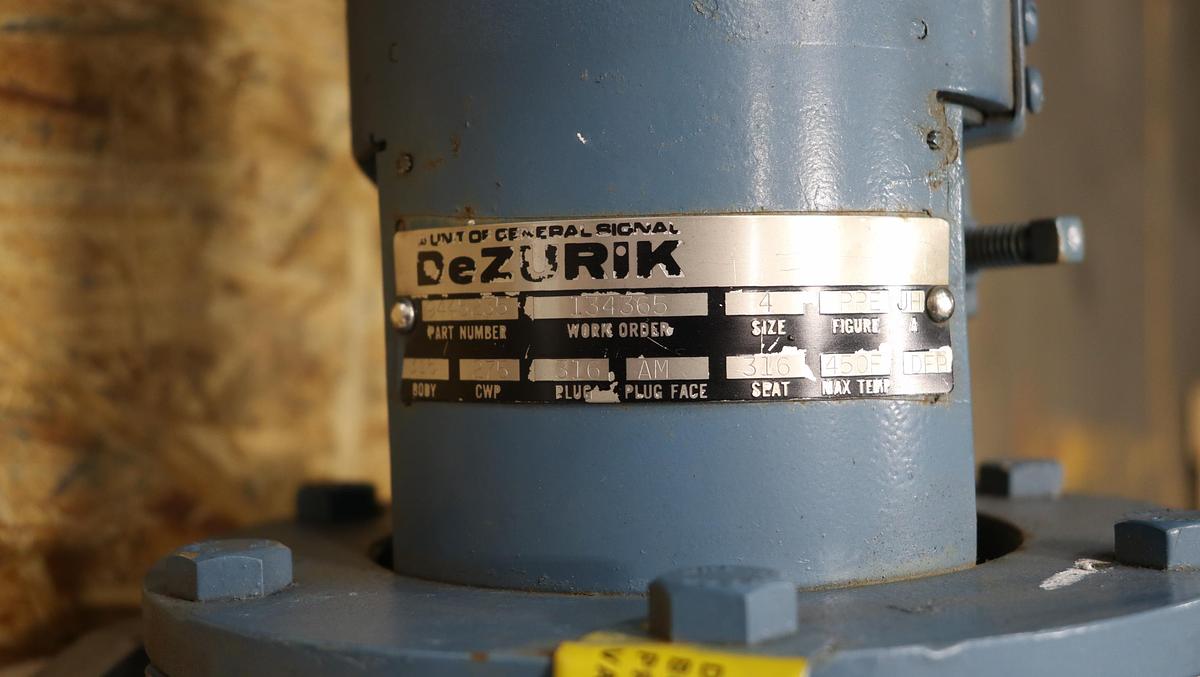 Used Dezurik 4" Electronic Basis Weight Valve #46706