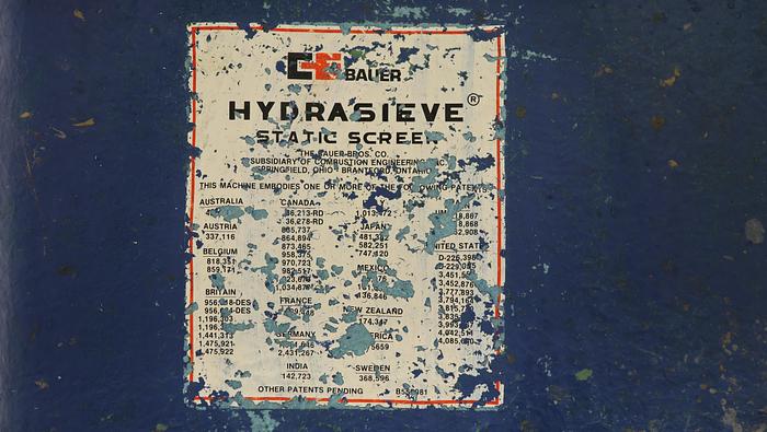 Used CE BAUER Inclined Thickener HydraSieve #46142