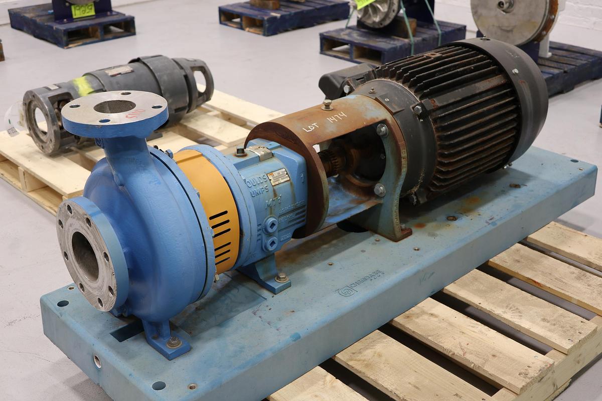 Used Goulds 3196 i-Frame 3x4x10 Pump With A/C Motor & Base #47353